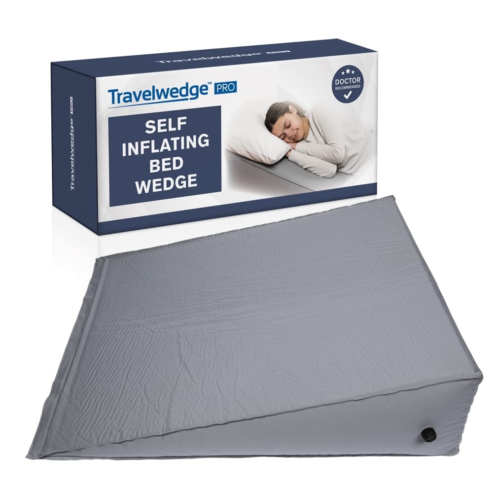 NEW Travel Wedge Pro Self-Inflating Bed Wedge Bed Pillow Doctor Recommended